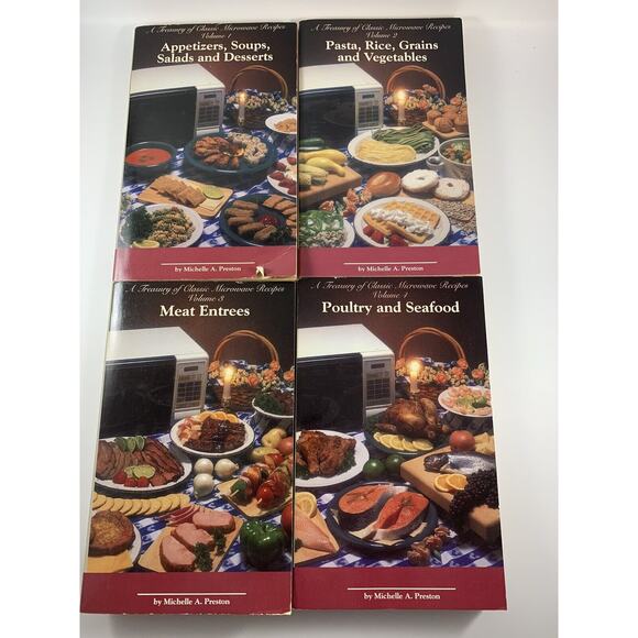 A Treasury Of Classic Microwave Recipes Vol 1-4 By Michelle A Preston 1992 - Picture 1 of 4